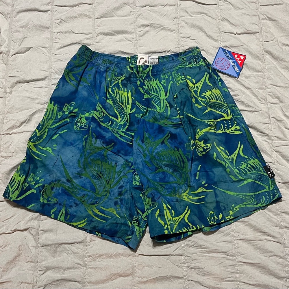 TYR Swim Trunks Lined Emerald Marlin Bali Mens Sz M
